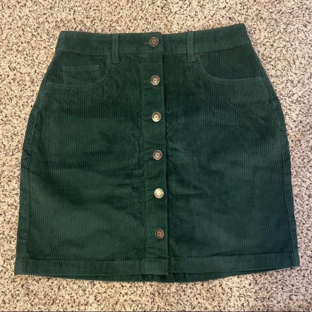 Hollister Green Corduroy Skirt